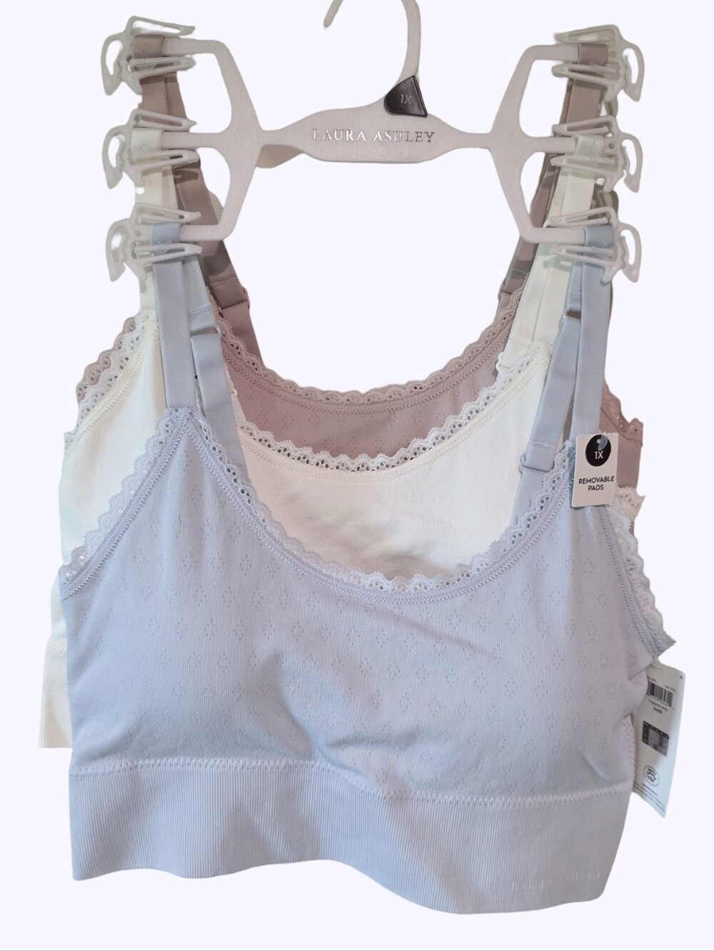 Laura Ashley 3pk Active Athletic Comfy Lounge Sports‎ Bras Bralettes Plus Size